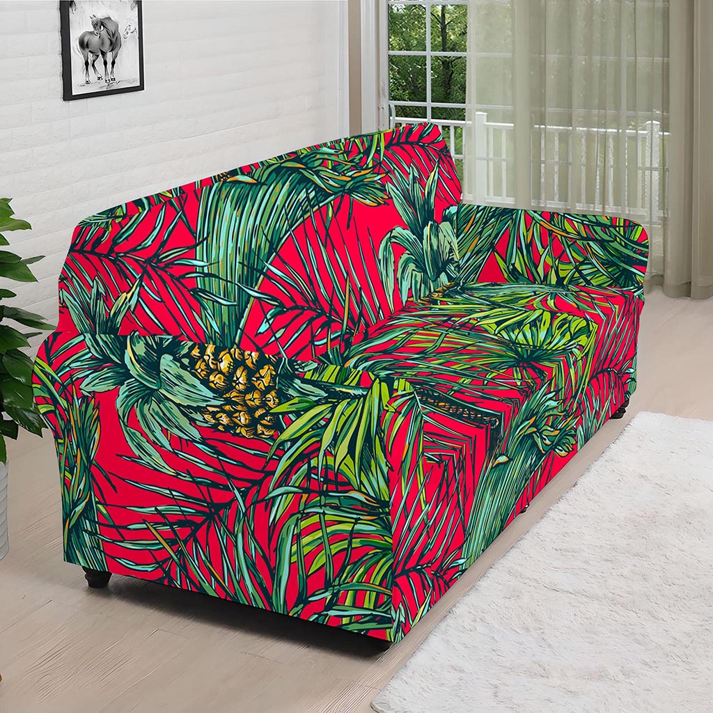 Pineapple Leaves Hawaii Pattern Print Sofa Cover