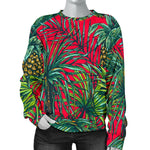 Pineapple Leaves Hawaii Pattern Print Women's Crewneck Sweatshirt GearFrost