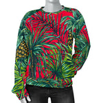 Pineapple Leaves Hawaii Pattern Print Women's Crewneck Sweatshirt GearFrost