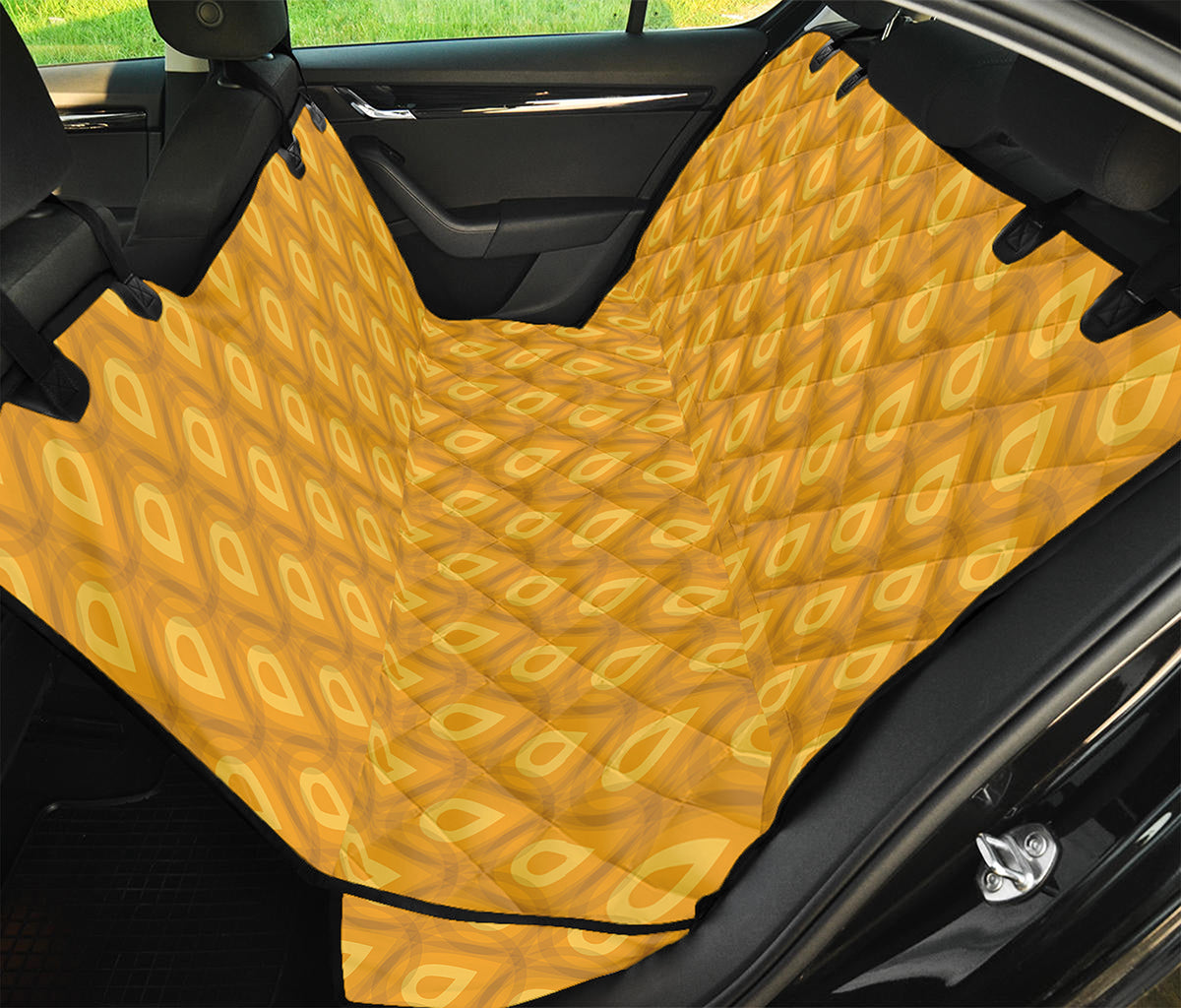 Pineapple Print Pet Car Back Seat Cover