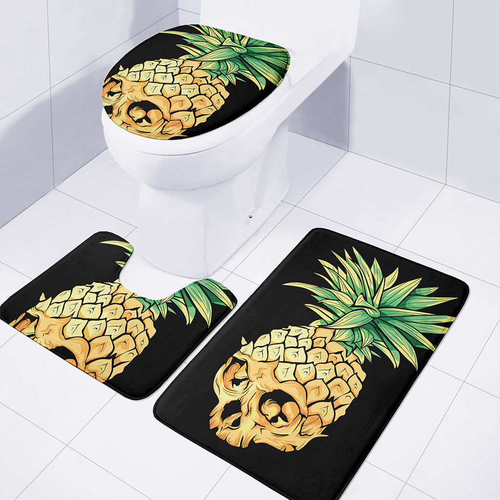Pineapple Skull Print 3 Piece Bath Mat Set