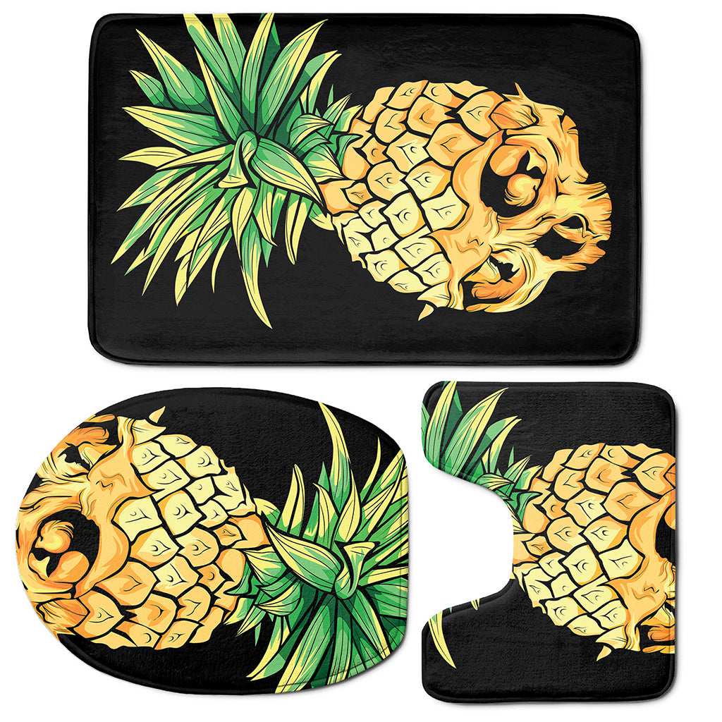 Pineapple Skull Print 3 Piece Bath Mat Set
