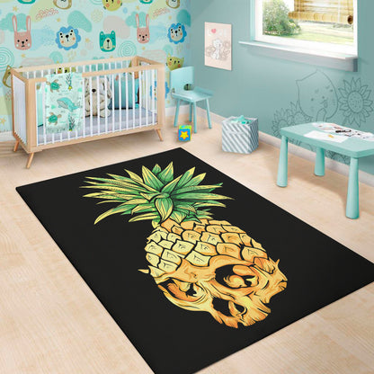 Pineapple Skull Print Area Rug