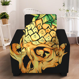 Pineapple Skull Print Armchair Slipcover