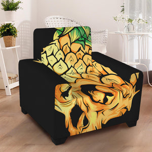 Pineapple Skull Print Armchair Slipcover