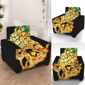 Pineapple Skull Print Armchair Slipcover