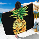 Pineapple Skull Print Beach Sarong Wrap