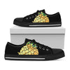 Pineapple Skull Print Black Low Top Shoes 