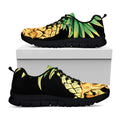 Pineapple Skull Print Black Running Shoes