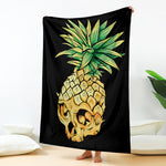 Pineapple Skull Print Blanket