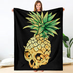 Pineapple Skull Print Blanket