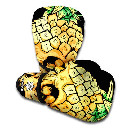 Pineapple Skull Print Boxing Gloves