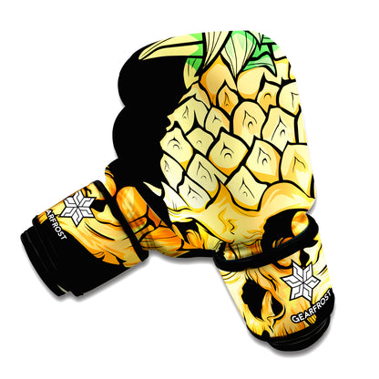 Pineapple Skull Print Boxing Gloves