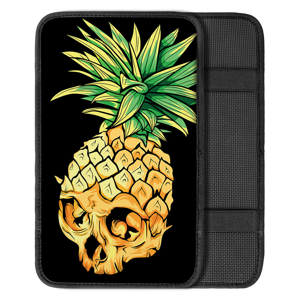 Pineapple Skull Print Car Center Console Cover