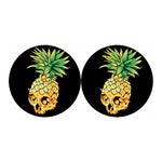 Pineapple Skull Print Car Coasters
