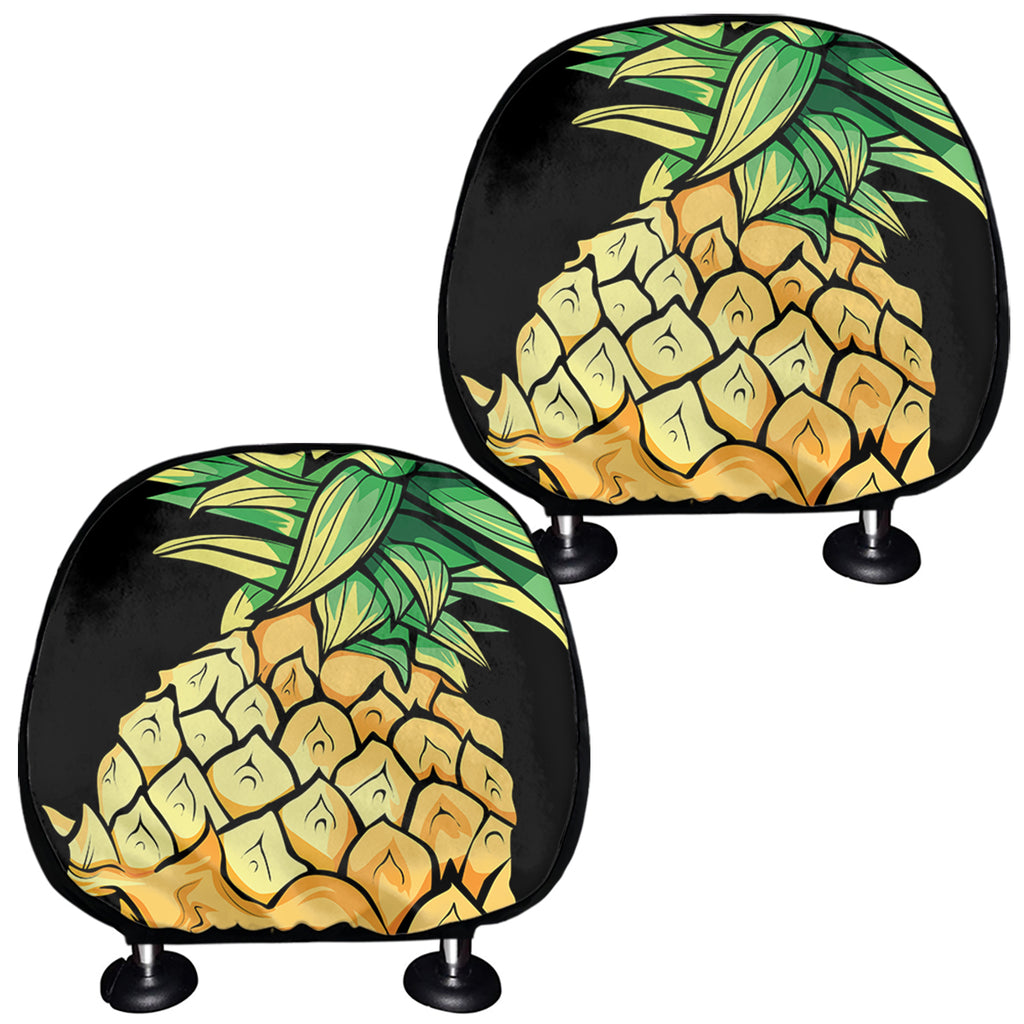 Pineapple Skull Print Car Headrest Covers