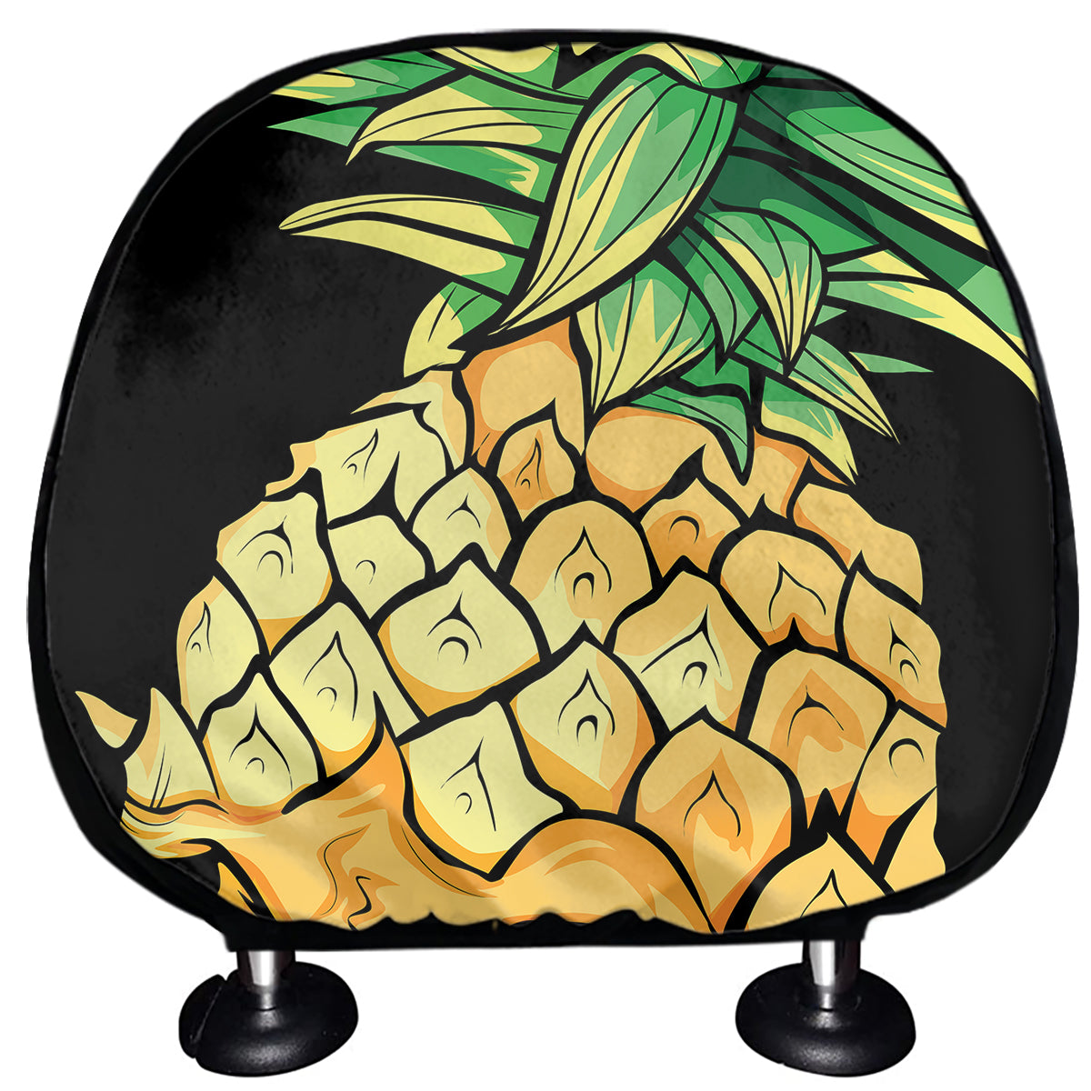 Pineapple Skull Print Car Headrest Covers