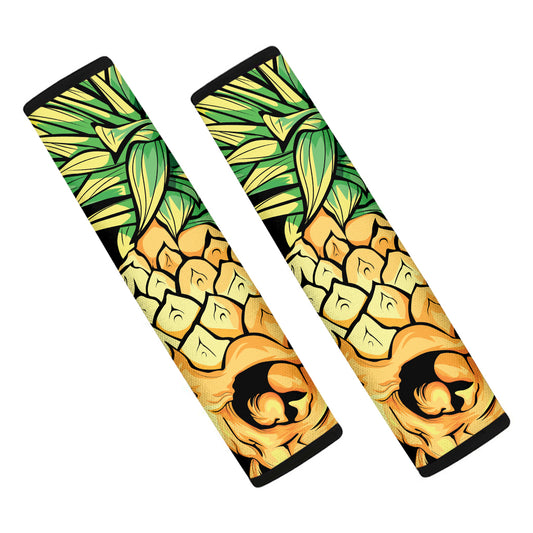 Pineapple Skull Print Car Seat Belt Covers