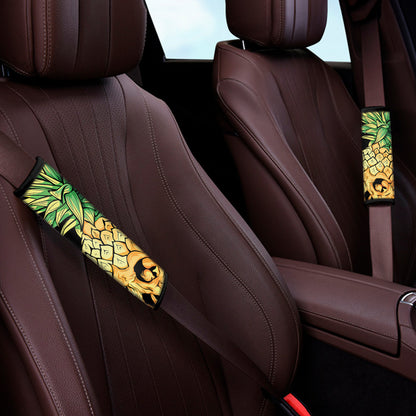 Pineapple Skull Print Car Seat Belt Covers