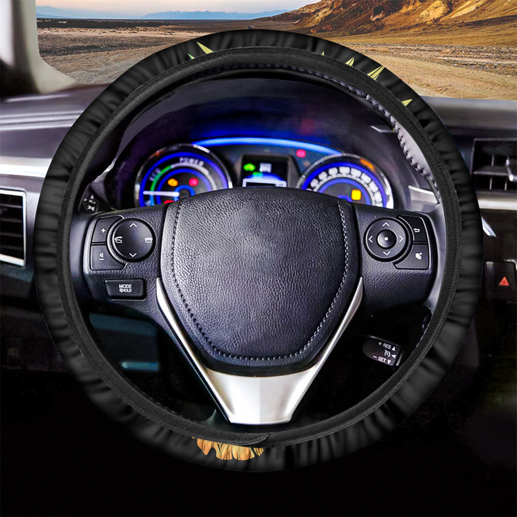 Pineapple Skull Print Car Steering Wheel Cover