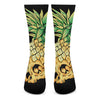 Pineapple Skull Print Crew Socks