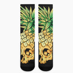 Pineapple Skull Print Crew Socks