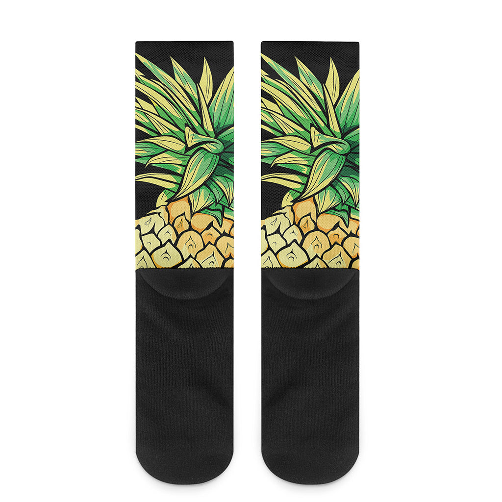 Pineapple Skull Print Crew Socks