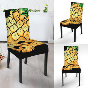 Pineapple Skull Print Dining Chair Slipcover