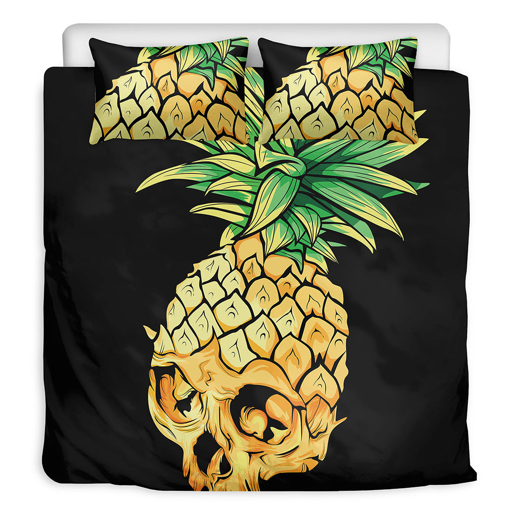 Pineapple Skull Print Duvet Cover Bedding Set