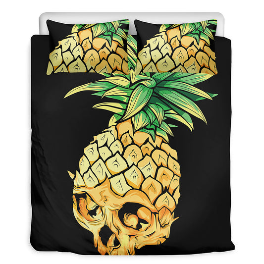 Pineapple Skull Print Duvet Cover Bedding Set