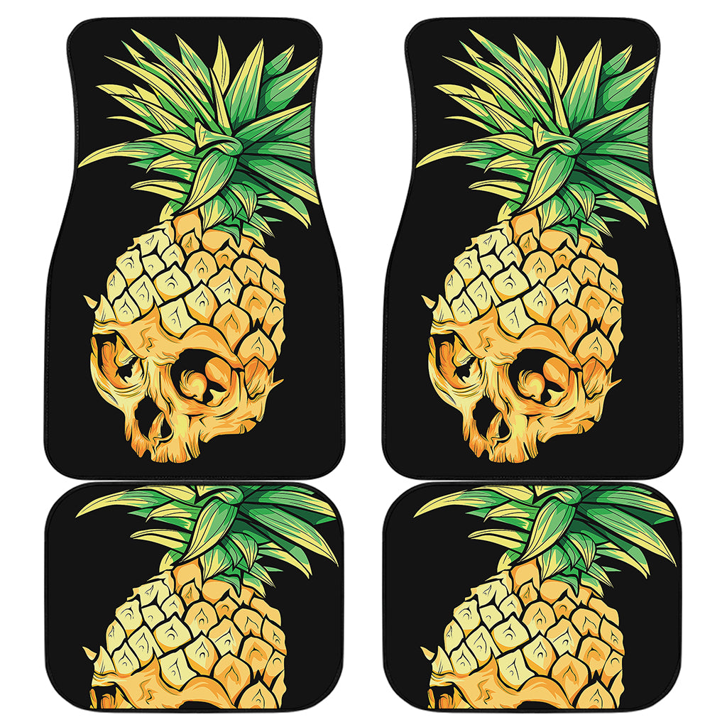 Pineapple Skull Print Front and Back Car Floor Mats