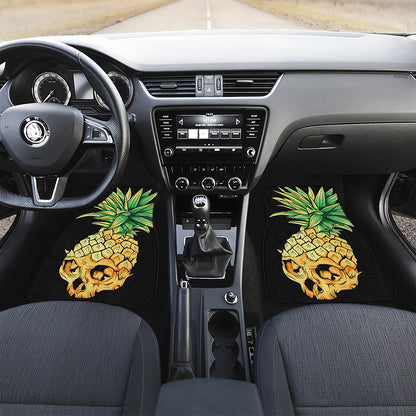 Pineapple Skull Print Front and Back Car Floor Mats