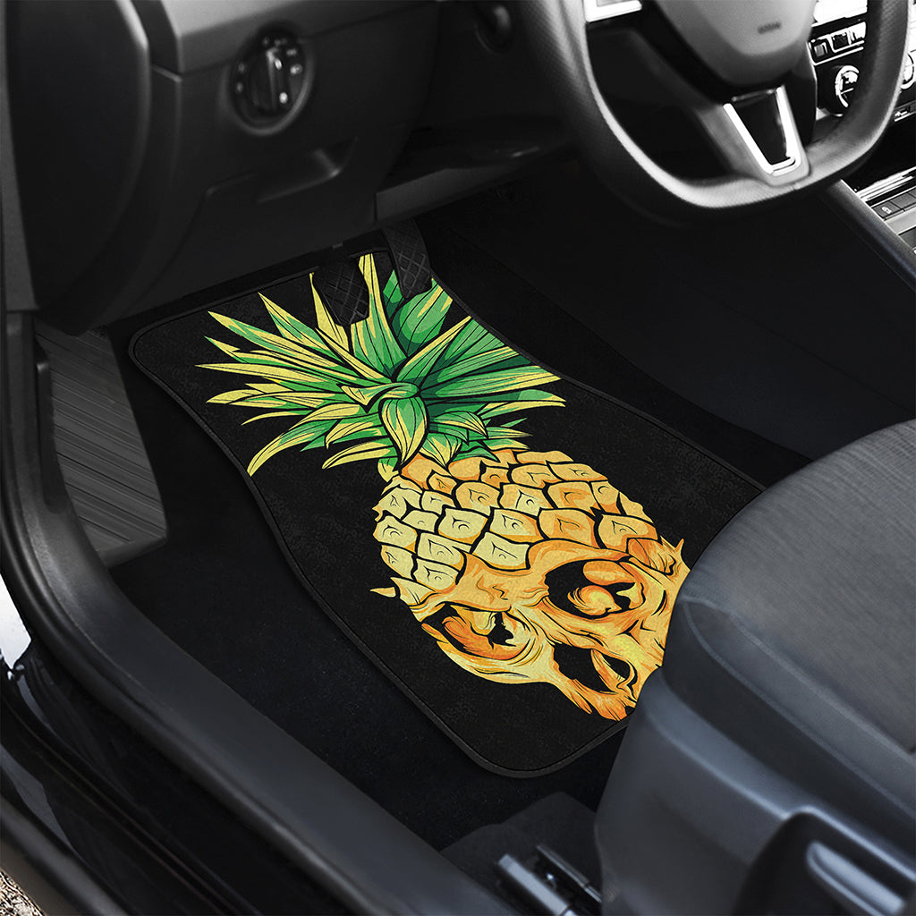Pineapple Skull Print Front and Back Car Floor Mats