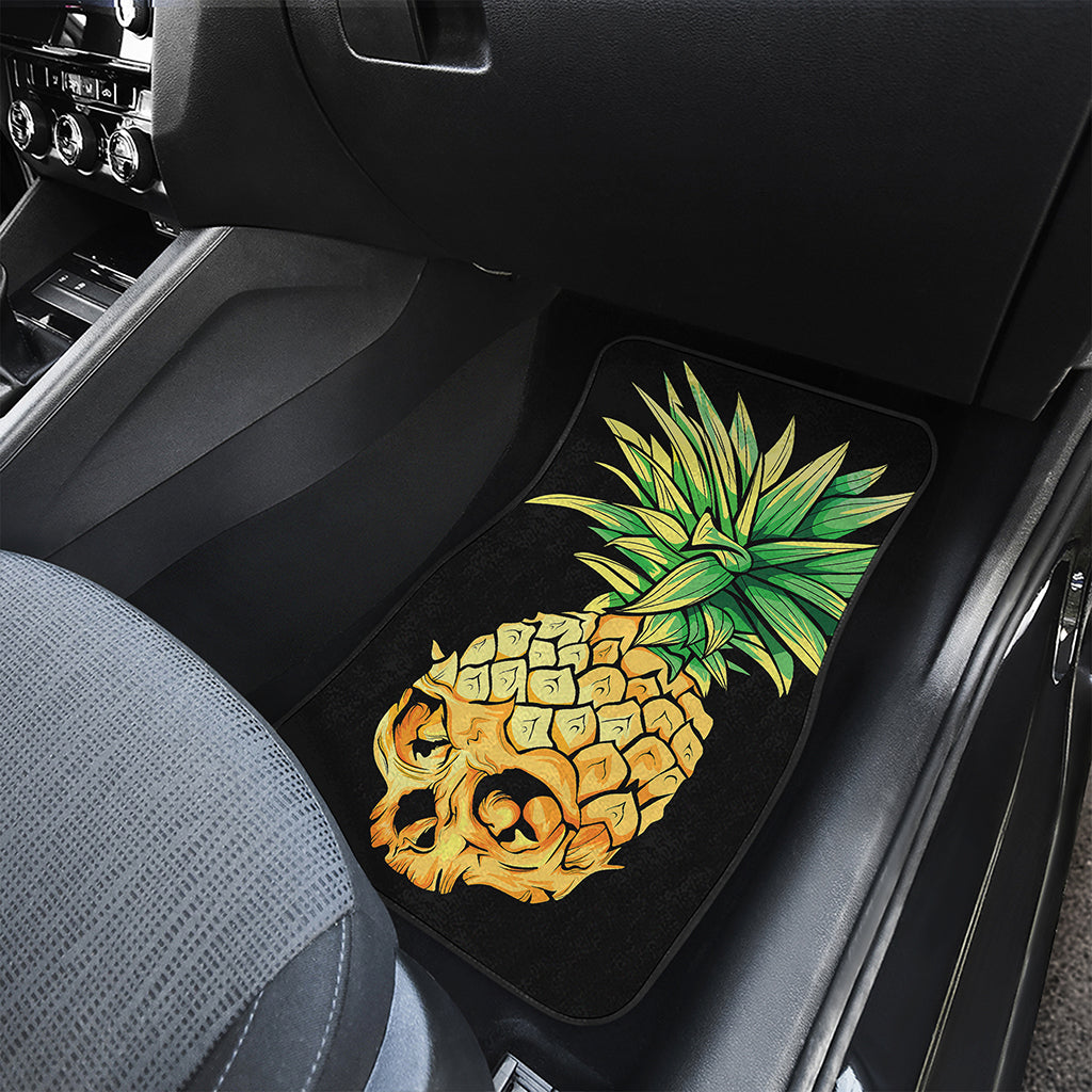Pineapple Skull Print Front and Back Car Floor Mats