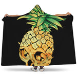 Pineapple Skull Print Hooded Blanket
