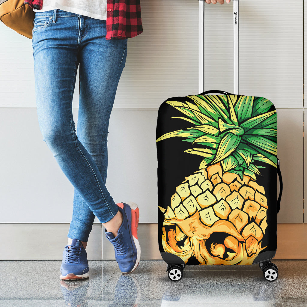 Pineapple Skull Print Luggage Cover