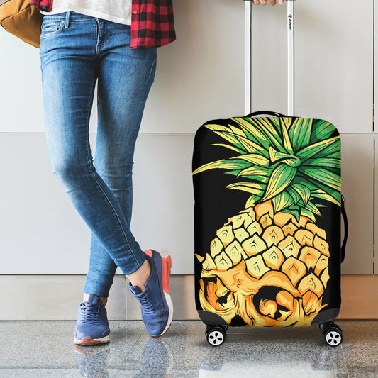 Pineapple Skull Print Luggage Cover