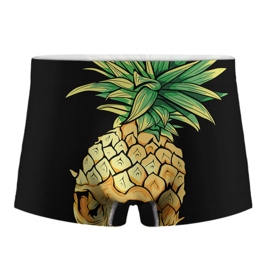 Pineapple Skull Print Men's Boxer Briefs