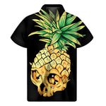 Pineapple Skull Print Men's Short Sleeve Shirt