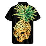 Pineapple Skull Print Men's Short Sleeve Shirt