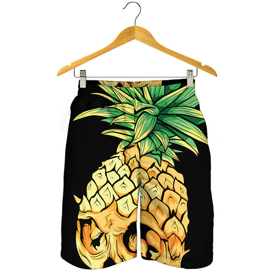 Pineapple Skull Print Men's Shorts
