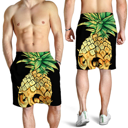 Pineapple Skull Print Men's Shorts