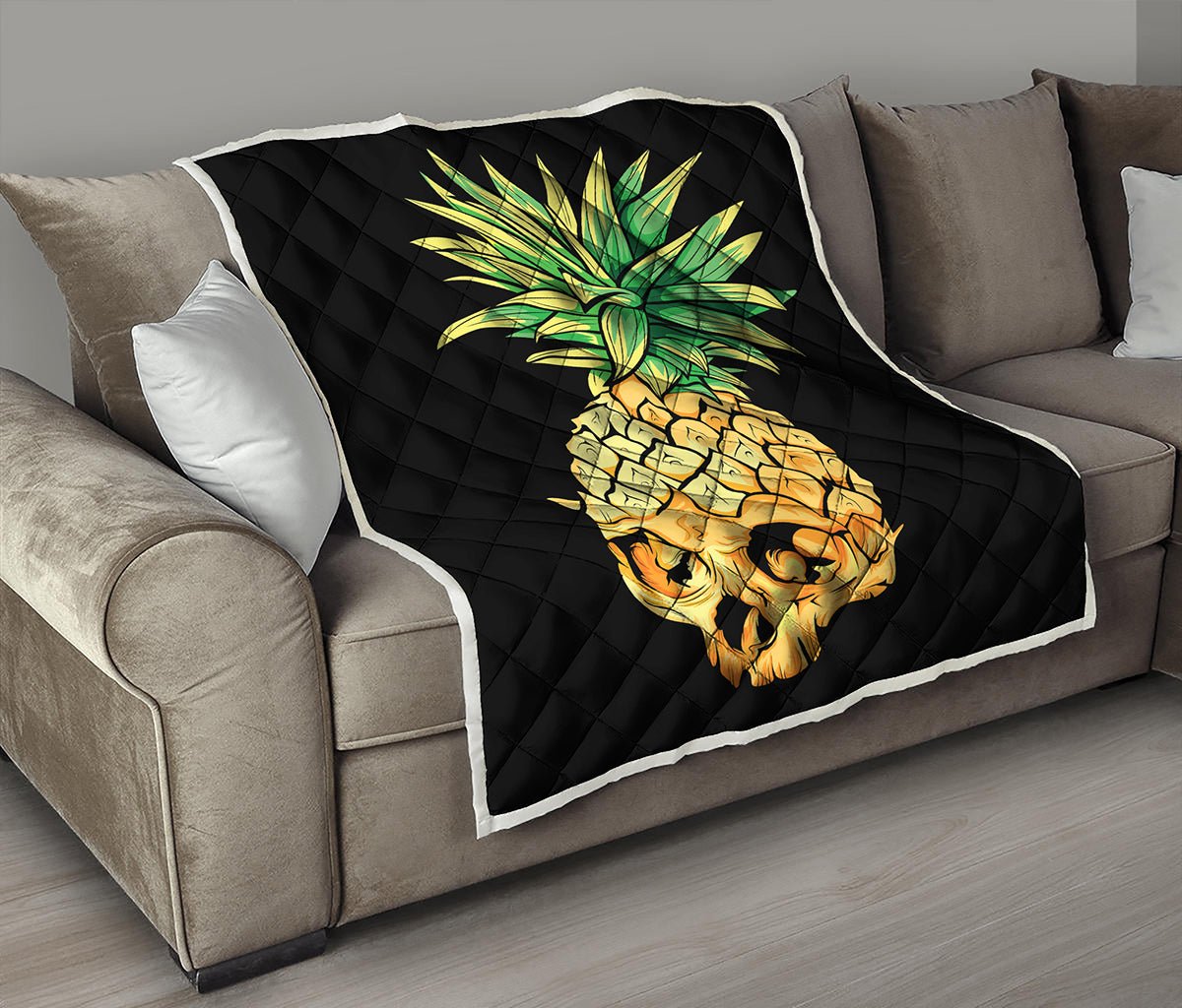 Pineapple Skull Print Quilt