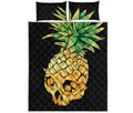 Pineapple Skull Print Quilt Bed Set