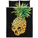 Pineapple Skull Print Quilt Bed Set