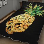 Pineapple Skull Print Quilt Bed Set