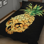 Pineapple Skull Print Quilt Bed Set