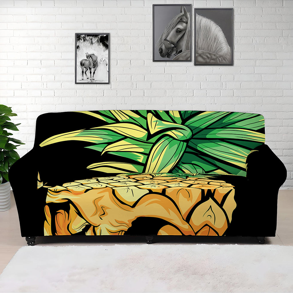 Pineapple Skull Print Sofa Cover