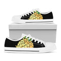Pineapple Skull Print White Low Top Sneakers