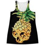 Pineapple Skull Print Women's Racerback Tank Top